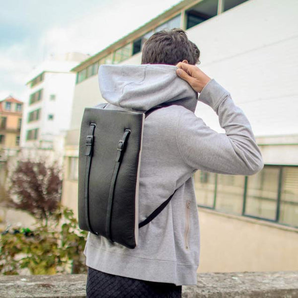 LAPTOP BACKPACK LEATHER BLACK