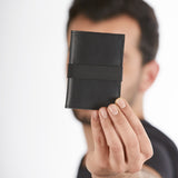 black leather wallet slim design